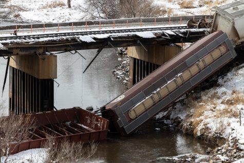Derailed Train In The South Platte River